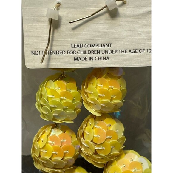 Mia Collection earrings dangle pierced 3" yellow - Picture 5 of 5